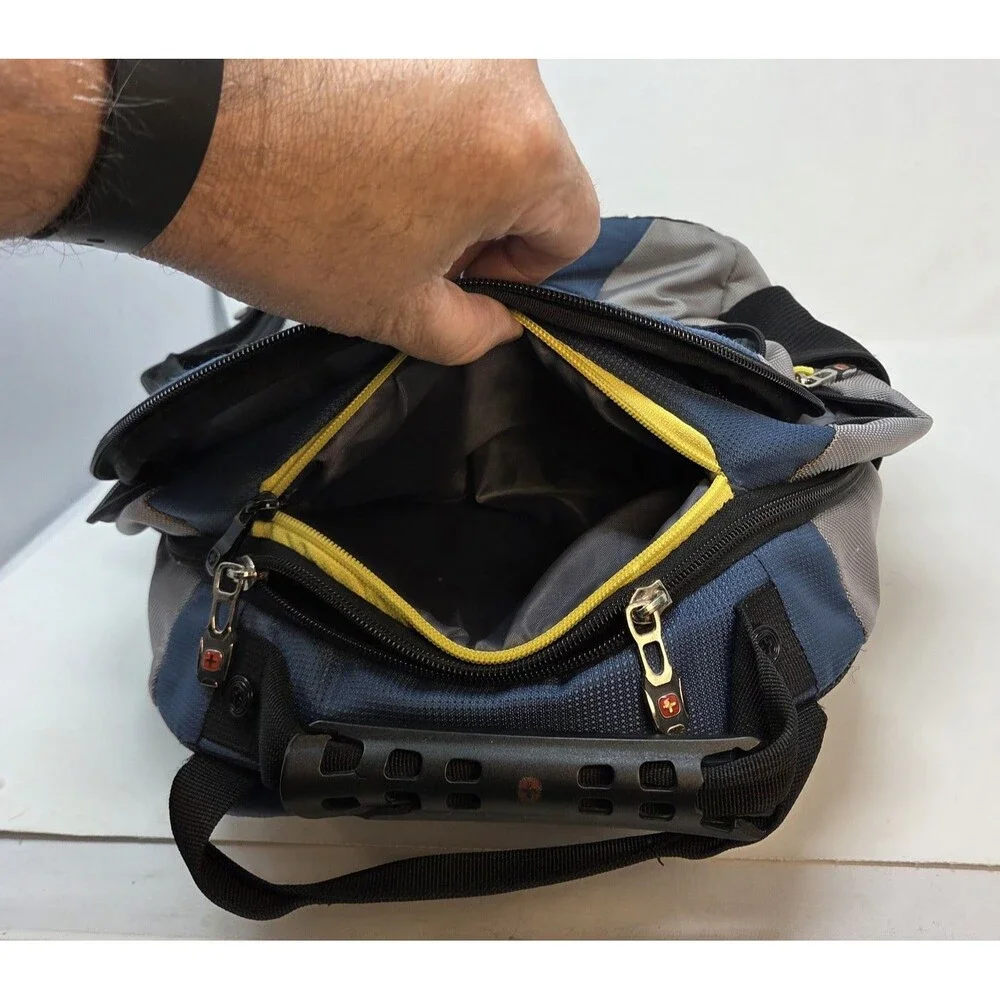 SwissGear Wenger Skyscraper Laptop Backpack Navy Blue Gray Multi Pocket‎ 600726